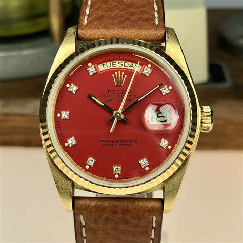 rolex day date red dial